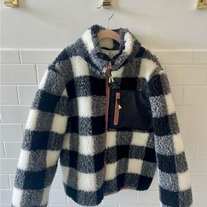 H&M Black and White Checkered Kids Fleece Jacket